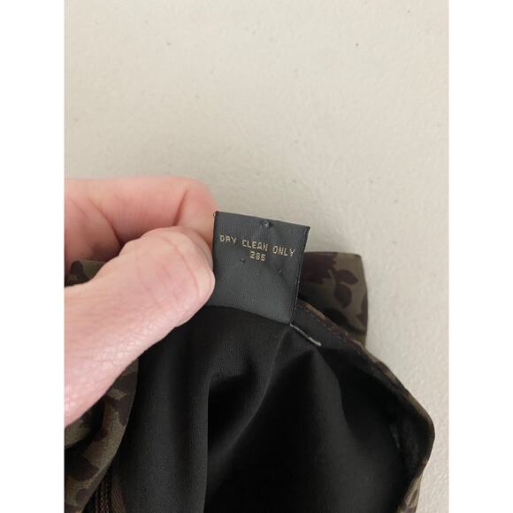 Vintage Banana Republic Y2K Neutral Brown Two-Tone Floral 100% Silk Maxi Dress 0 - Picture 9 of 9